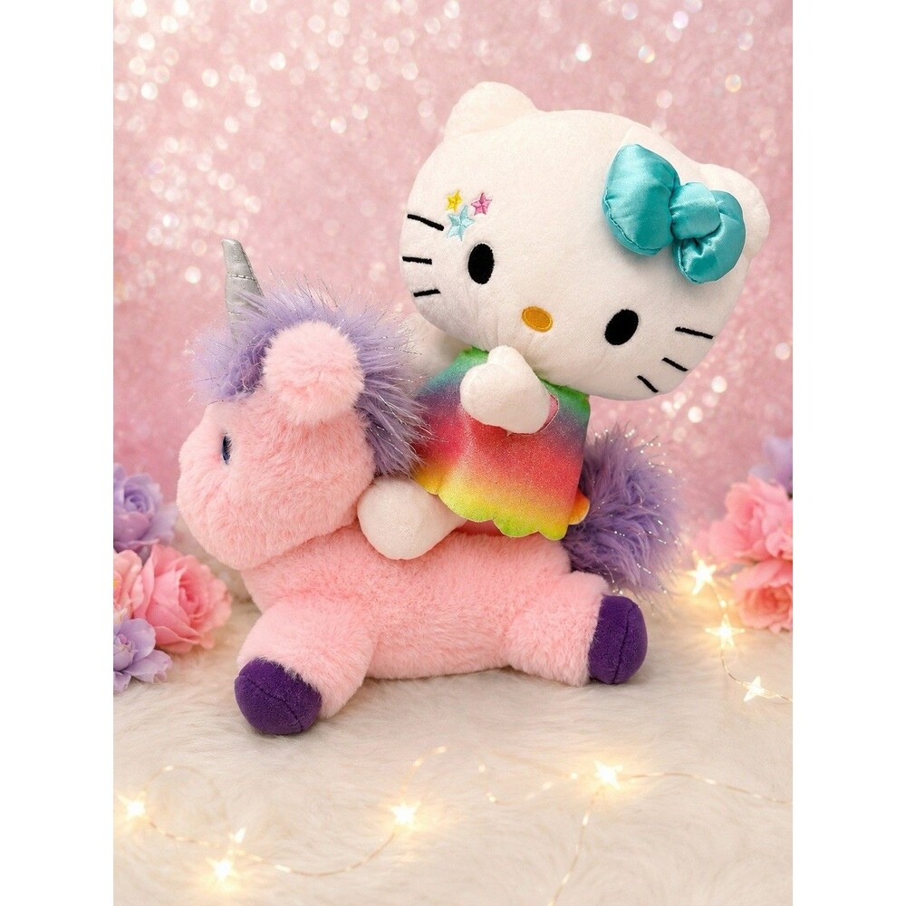 Hello Kitty Riding Unicorn Plush 13" Kidrobot Sanrio Rainbow Pink 2023